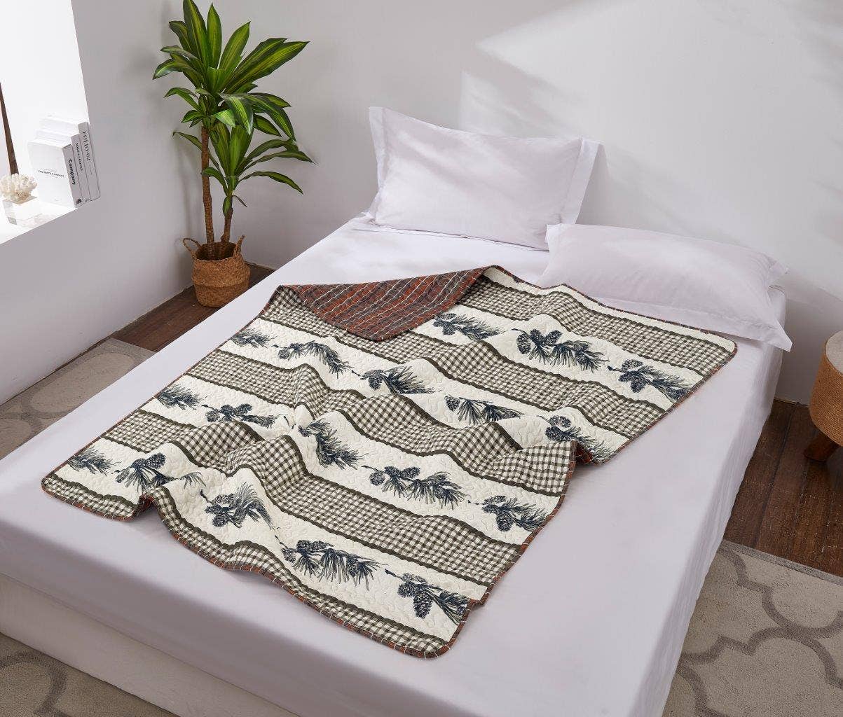 Duke Imports - Wholesale Throw Blanket - "Cascade Falls"  Quilted Throw Blanket 50"x60"2