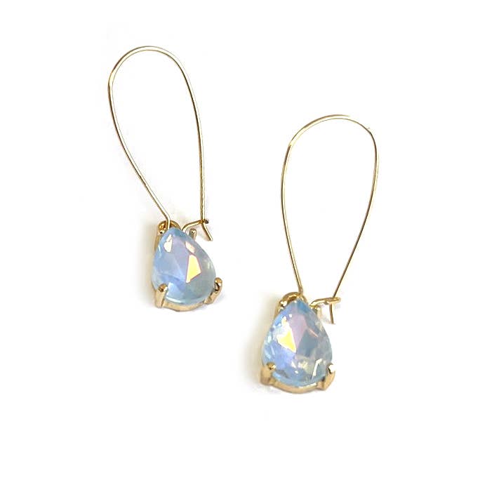 StarryNYC - Wholesale Dangle Earrings - Midi Size Teardrop 5A Grade Glass Drop Kidney Wire Earrings20