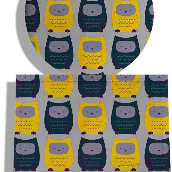 Espejo de bolsillo con búhos grises amarillos y azules para venta al por mayor de BISTRAKOO