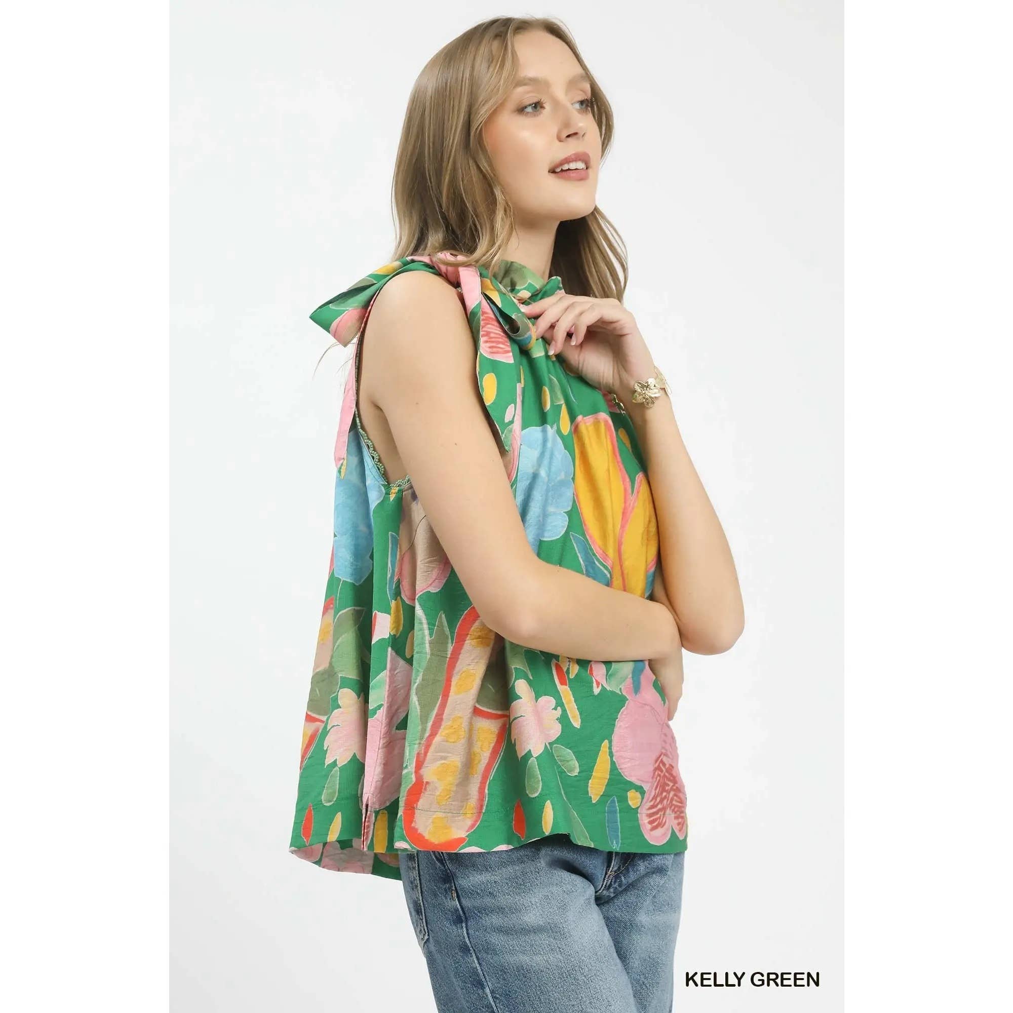 STYLE USA - Wholesale Tunic - Women's - NEW Multi-Color Floral Halter Neck Boho Top6