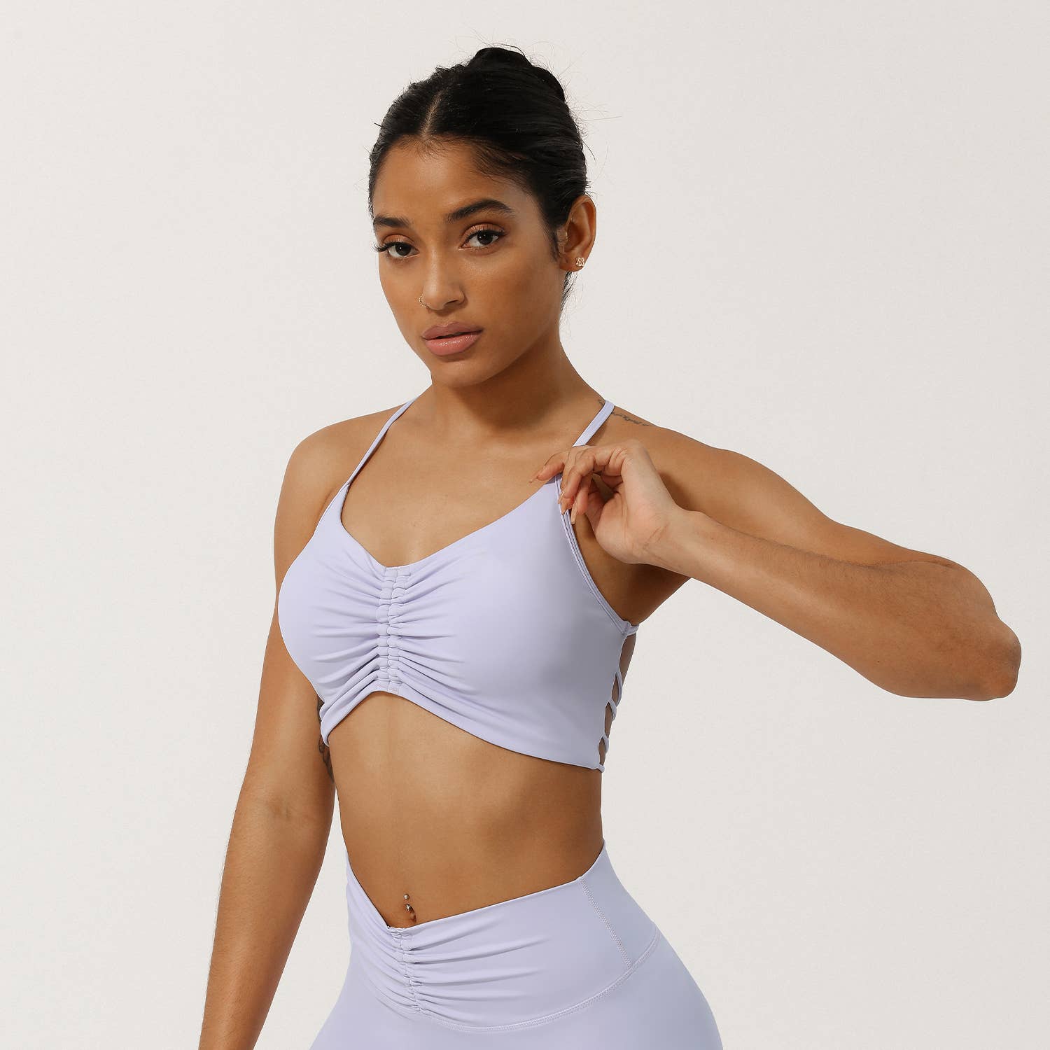 Sodalemon - Wholesale Sports Bra - Women's - Women's Pleated Cross Back Beauty Back Sport Bra2