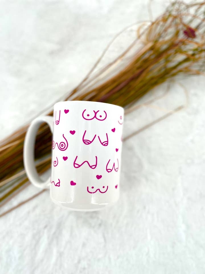 Mug seins Sensibilisation au cancer du sein pour la vente par Simply Grateful Designz