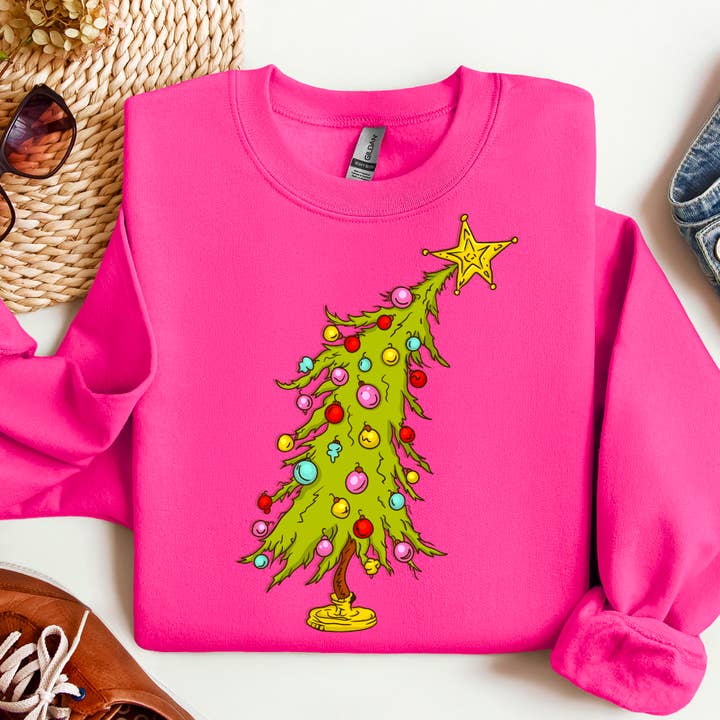 Tenha um Natal Brilhante | Cartoon Christmas Tree por atacado de Southern Comfort Boutique
