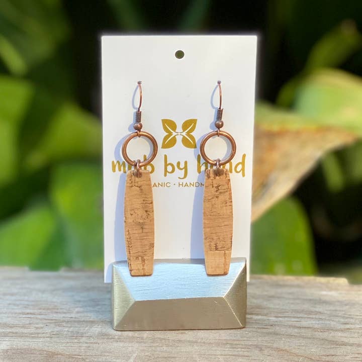 mmb by hand - Wholesale Dangle Earrings - Sustainable Mid Mod Cork Earrings0