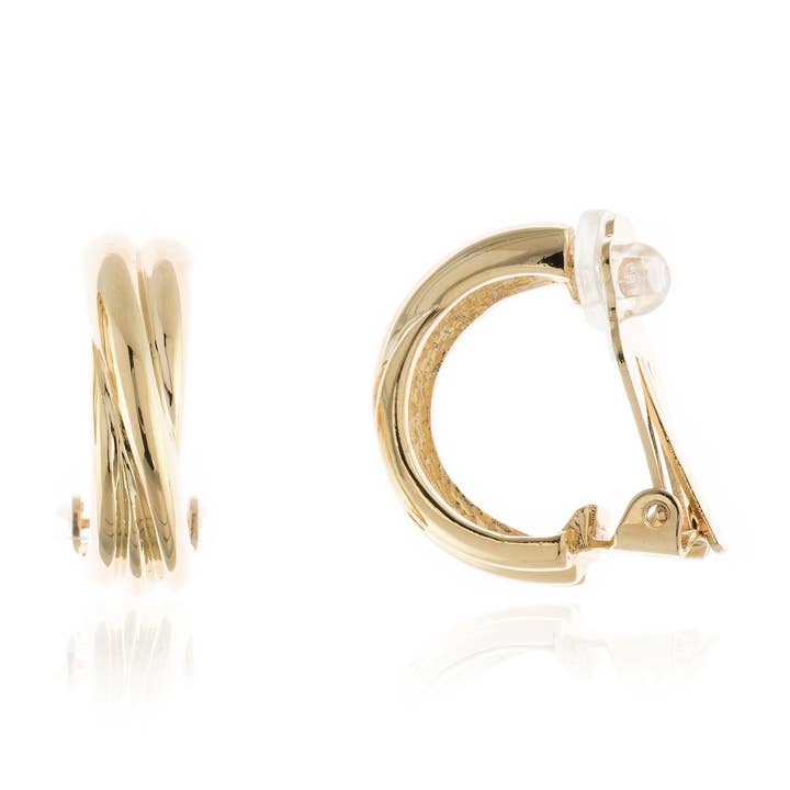 Pendientes Cachet Panola Clip bañados en oro de 18 quilates para venta al por mayor de Cachet London