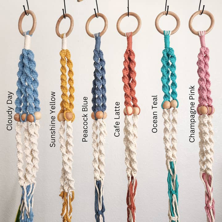 Handmade By Uruba - Vendita all'ingrosso Fioriere a sospensione - Appendino per piante con perline bicolore per uso interno/esterno