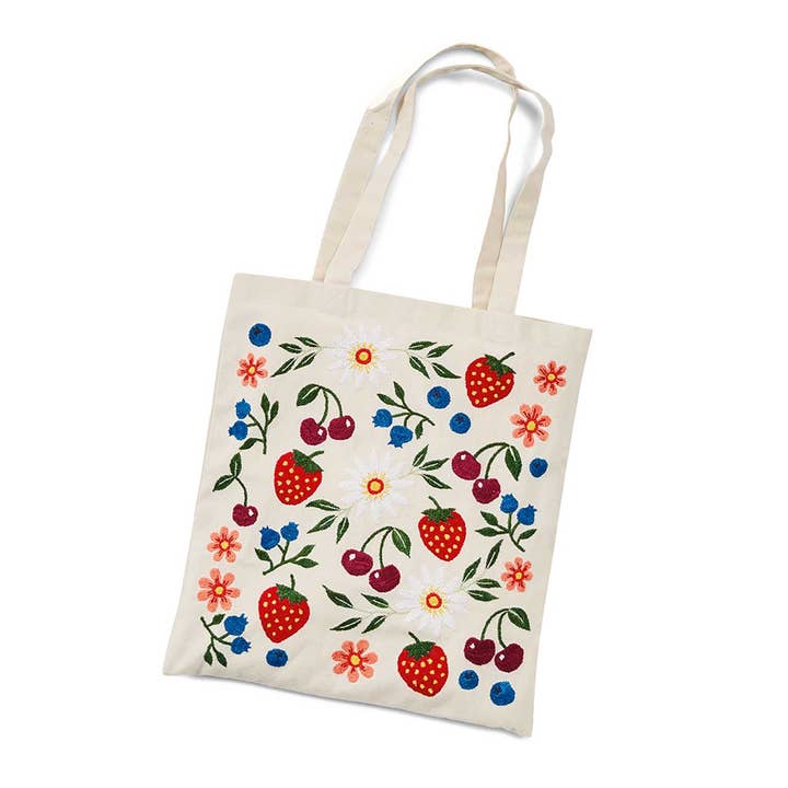 Farmer's Market Embroidered Tote Bag for wholesale by SERRV International