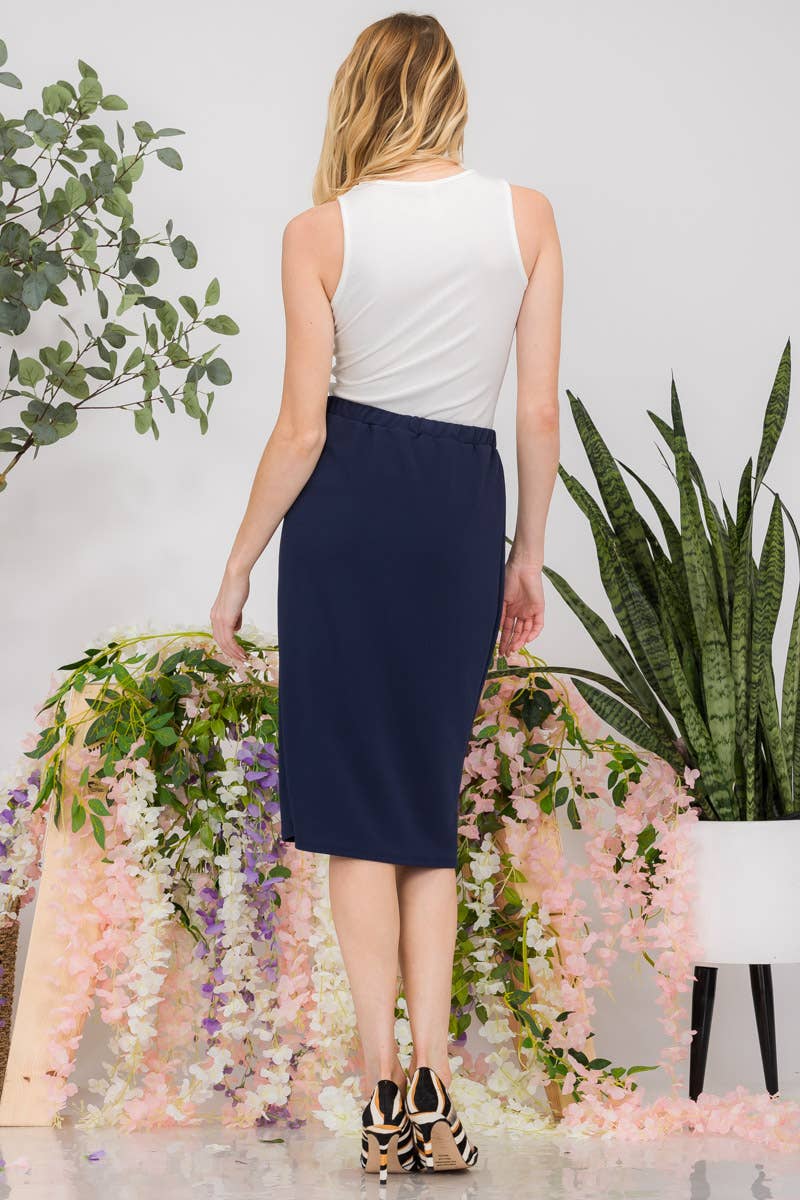 Celeste Clothing - Wholesale Skirt - Women's - PLUS SIZE NEW SOLID COLOR PENCIL SKIRT -CS43770-PL17