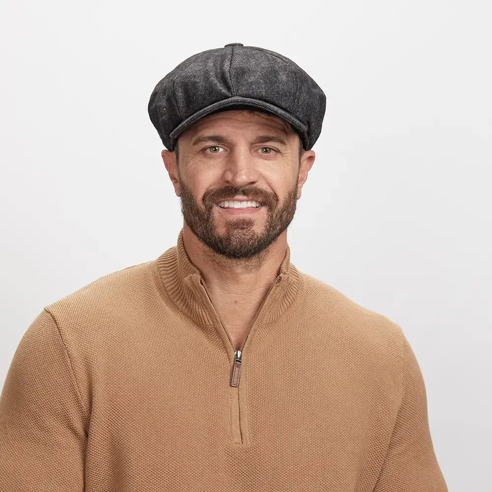 American Hat Makers - Wholesale Newsboy/Schoolboy Hat - Unisex - Wool Polyester 8 Panel Newsboy Cap- Style Argo19