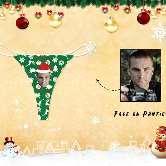 Mutandine fotografiche personalizzate, Bikini natalizio personalizzato per la vendita all'ingrosso da parte di OJBKDesign