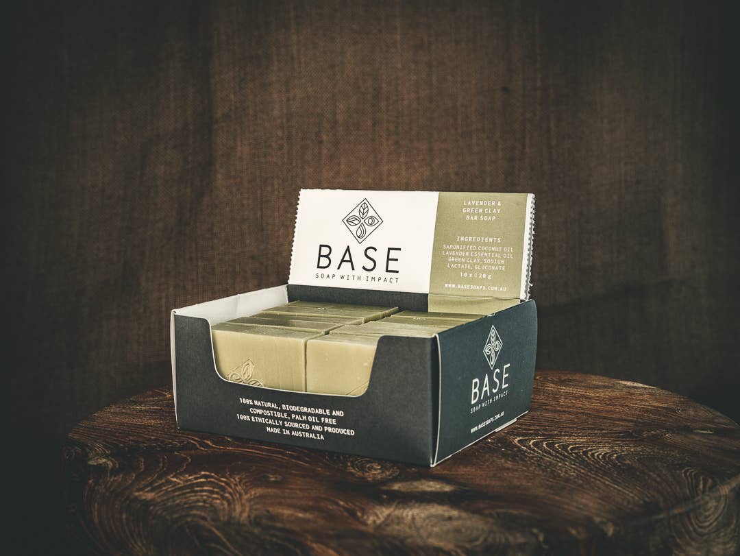 Base Soaps - Wholesale Bar Soap - 10 pack Lavender and Green Clay bar soap
