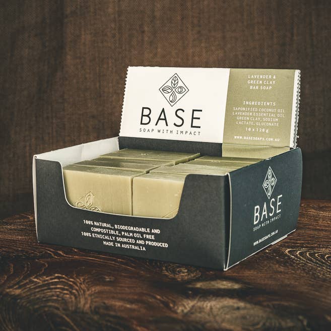 Base Soaps - Wholesale Bar Soap - 10 pack Lavender and Green Clay bar soap0