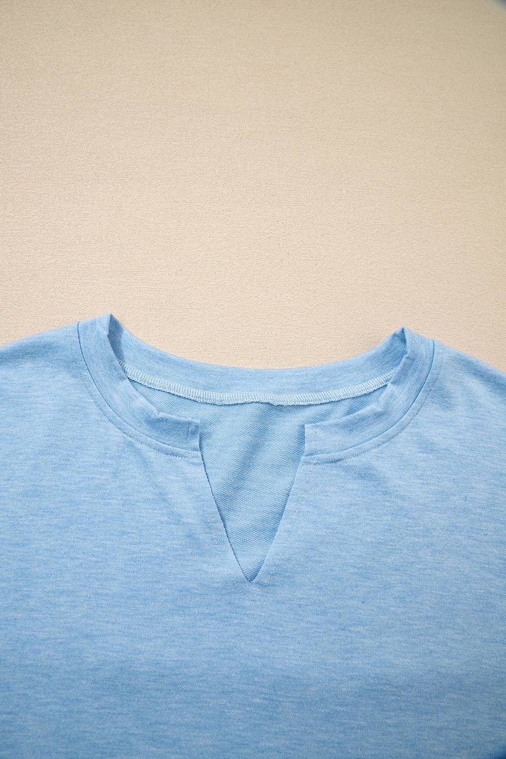 PRETTY BASH - Wholesale Tunic - Women's - Solid V-Neck Raw Hem Long Sleeve Top2