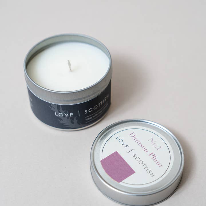 Love Scottish - Wholesale Travel Candles - Damson Plum Scented Candle Tin