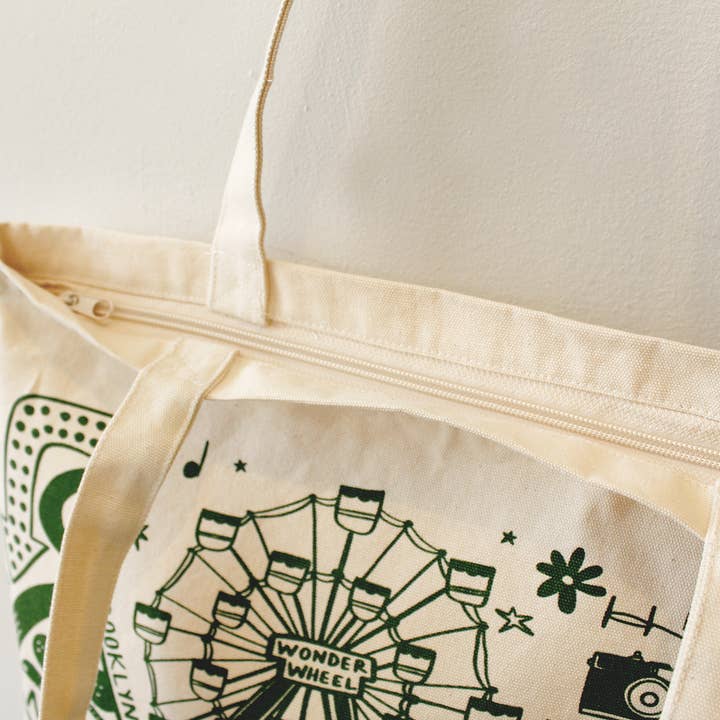 Calhoun & Co. - Wholesale Tote Bag - Unisex - Brooklyn Canvas Tote Bag with Zipper Closure2