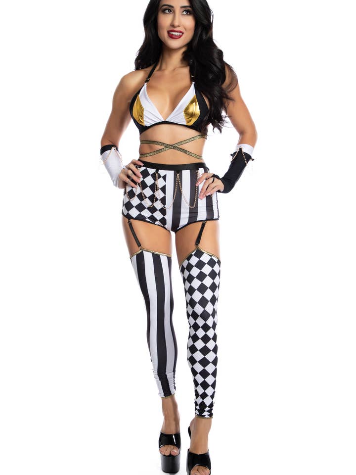 Trickster Clown Jester Costume for wholesale by Midnight Ballerina