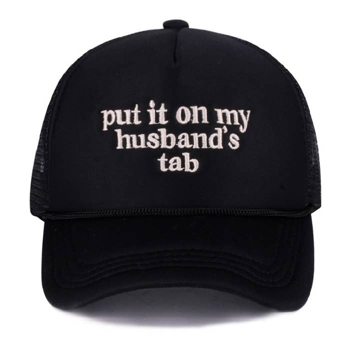 42POPS - Wholesale Baseball Cap - Women's - ,,._ 0814 Put It On My Husband’s Tab Mesh Trucker Cap SI-285980