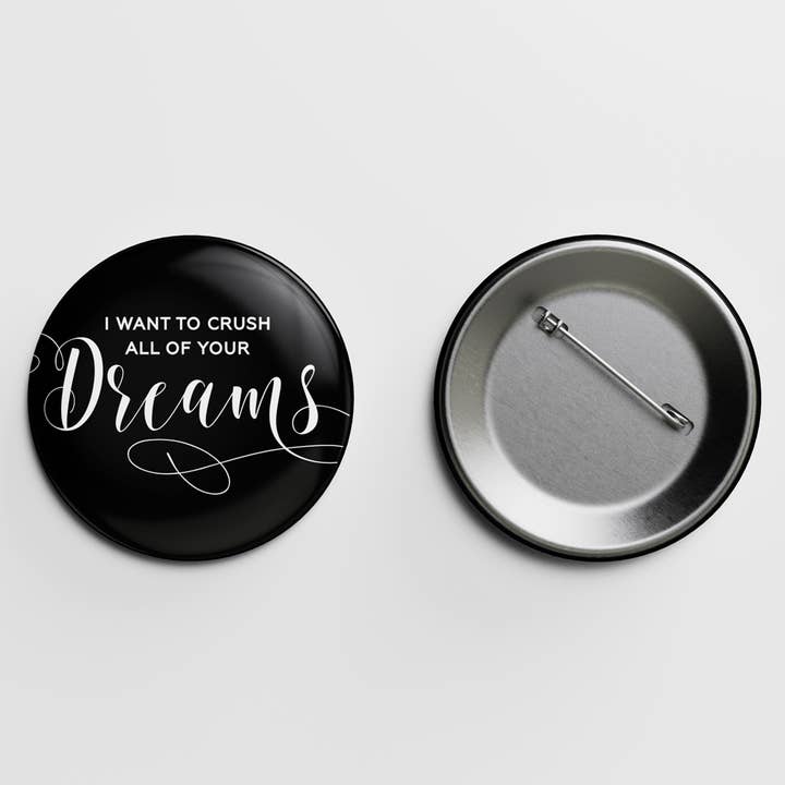 Dreams Crass Caligrafía 1.5″ Pin para venta al por mayor de Letterpress Jess