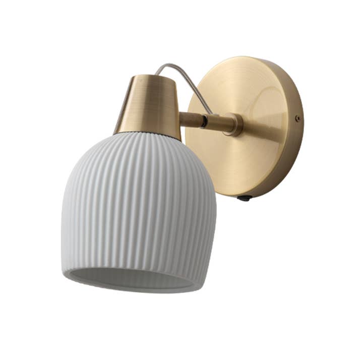 Nova of California - Wholesale Sconce - Wall Sconce Bone 10" Petaluma Porcelain Brass Plug Dimmer2