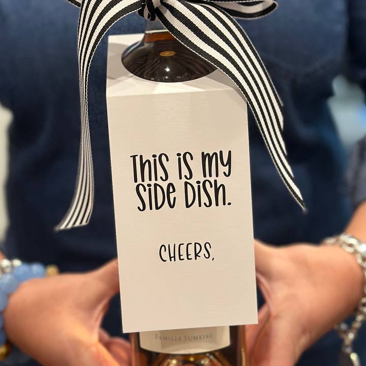This is My Side Dish Wine & Spirit Tag for wholesale by Note Worthy Paper Place