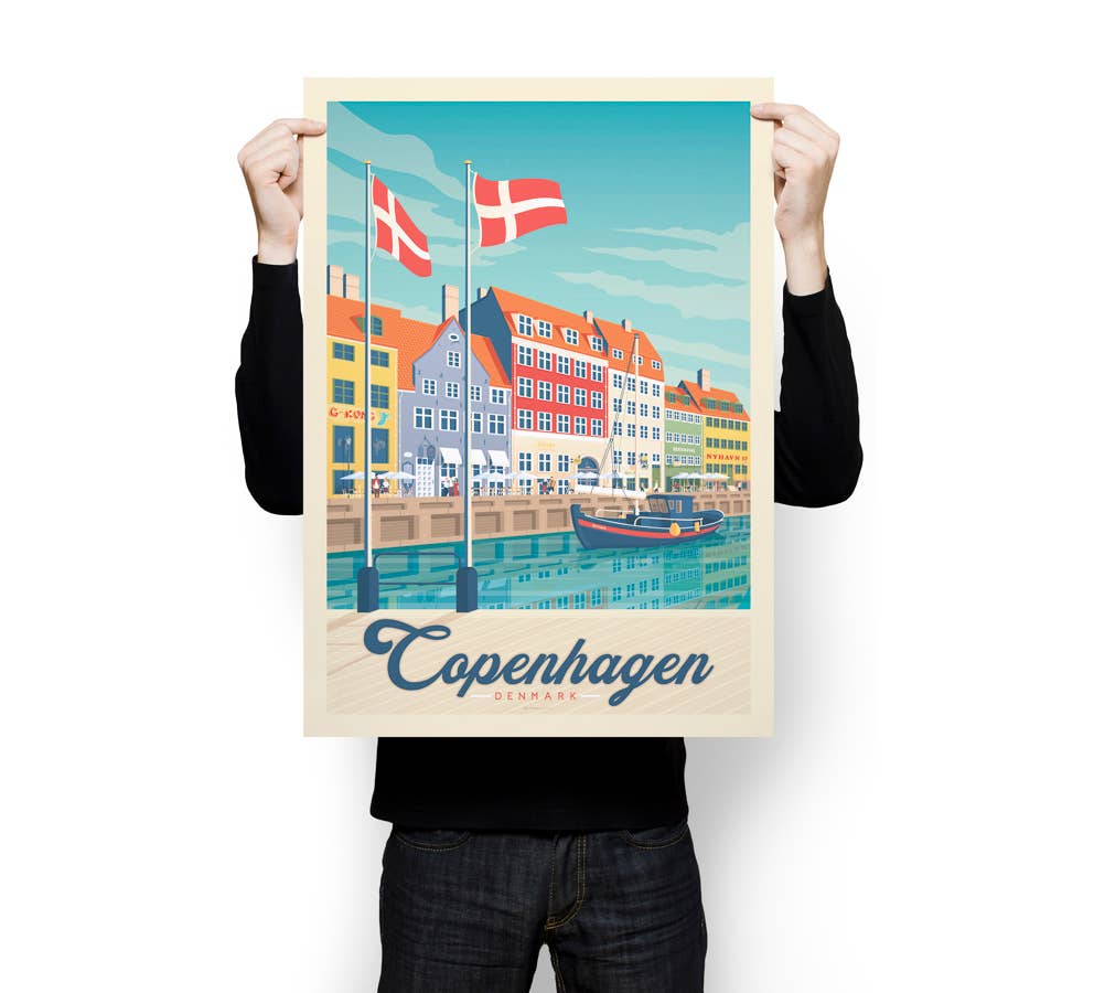 Olahoop Travel Posters - Wholesale Poster - Copenhagen Nyhavn - Denmark travel poster2