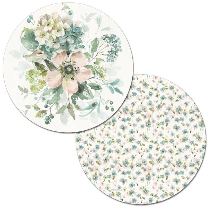 "Mint Crush" Round Reversible Plastic Placemat for wholesale by Conimar Promotions