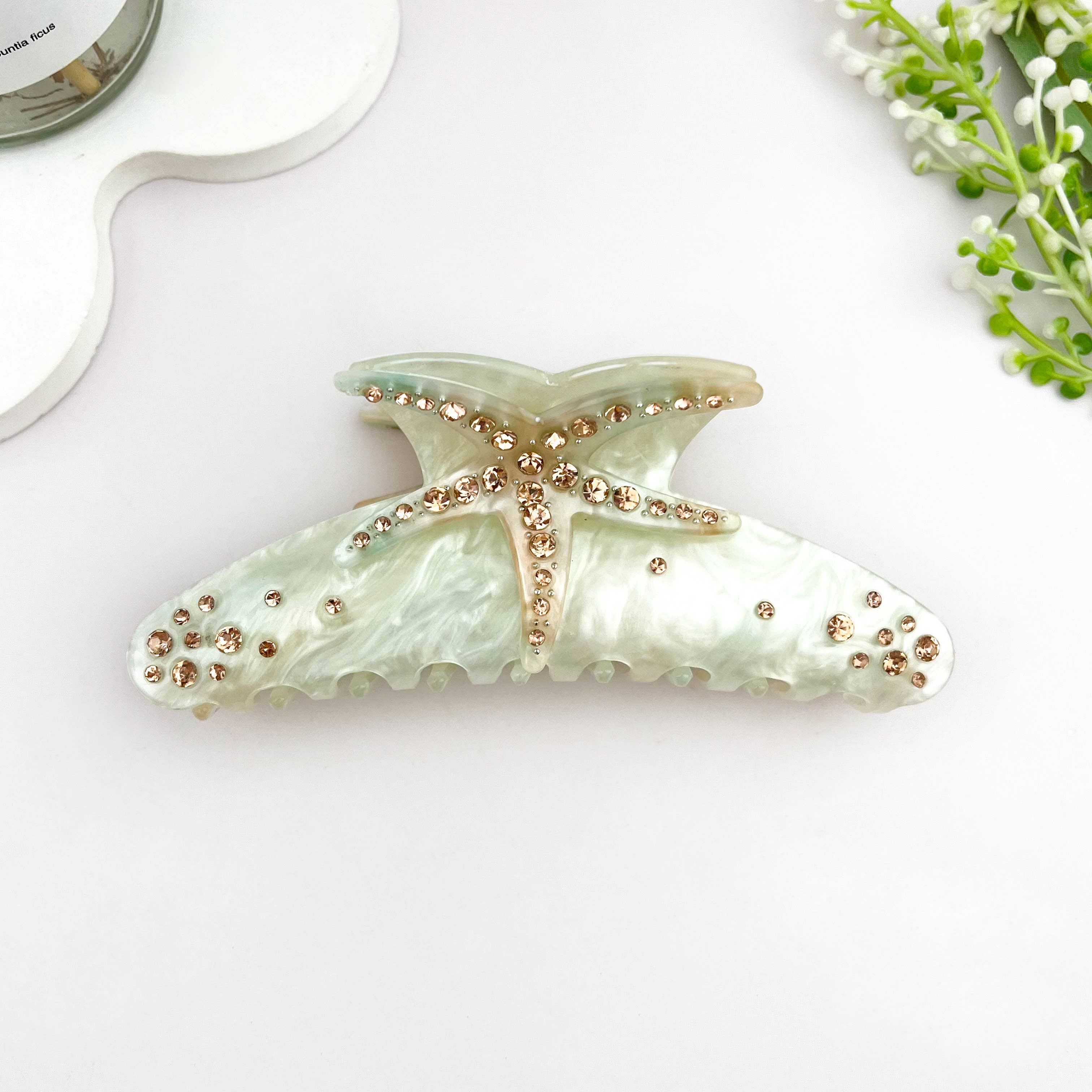 mildstyles – Clips para cabelo - Mulher por atacado – Gancho de Cabelo com Gradiente de Cores, Estrela-do-mar, Pedrarias e Meia-lua0