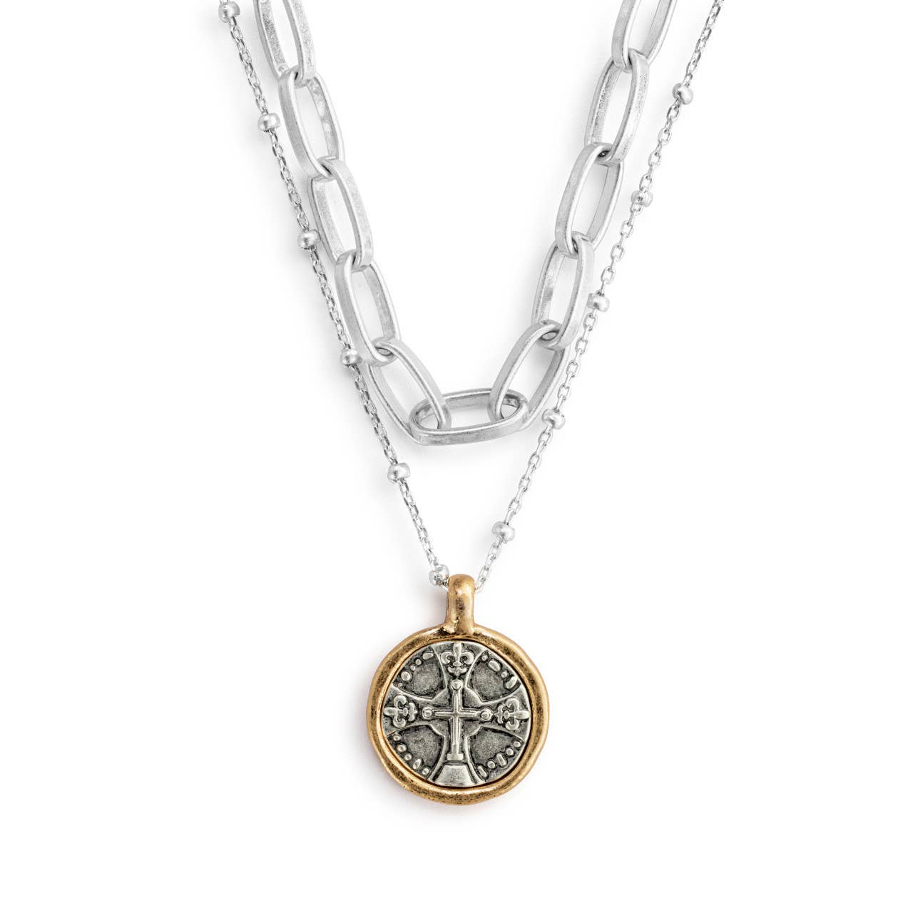 DEMDACO - Wholesale Pendant/Charm Necklace - Wrapped in Prayer Layer Necklace - Silver3