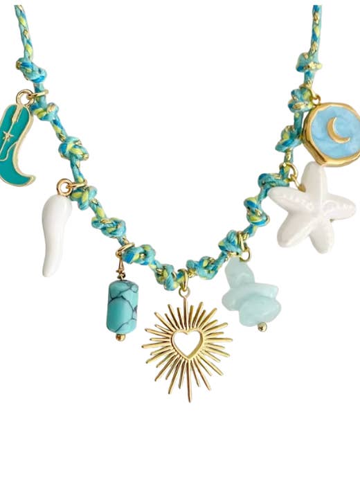 Necklace || Blue Coastal Charm for wholesale by Morgan Mae Kids