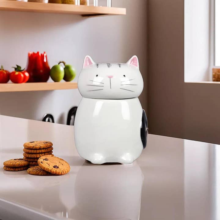 Young's - Wholesale Pet Treat Jar - Cat/Dog - Ceramic Cat Angel Cookie Jar 55oz Pet (SKU#: 14224)