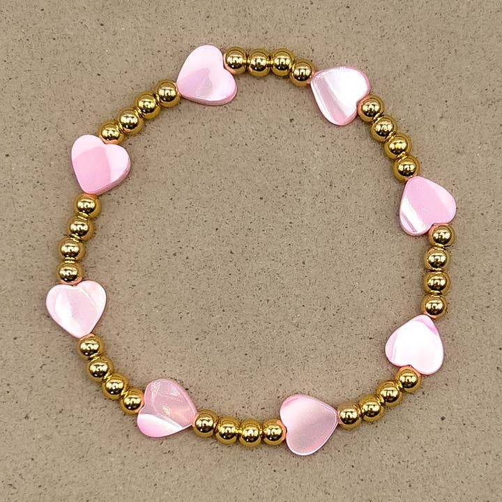 Gouden roze armband met hart voor wholesale door Avalon Days