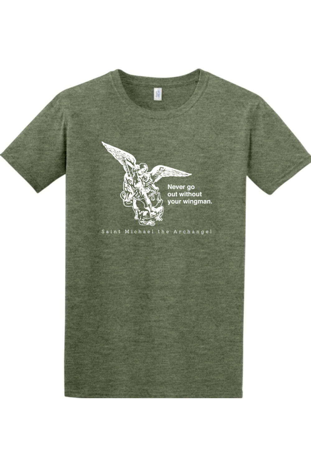Sock Religious - Wholesale Screen Printed T-Shirt - Unisex - Never Go Without Your Wingman - St. Michael the Archangel Adult T-Shirt5