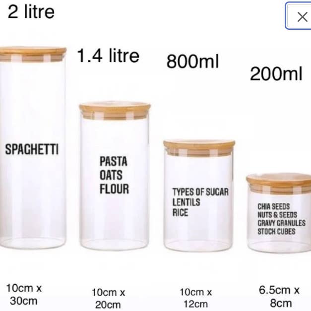 The Label Mummy – wholesale Food storage container – Bamboo Lid Glass Food Storage Jars