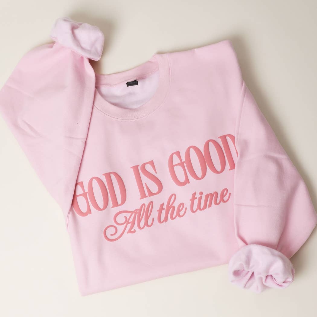 Fashion City - Wholesale Graphic Sweatshirt - Women's - GOD IS GOOD All The Time PUFF MIDWEIGHT Sweatshirt6