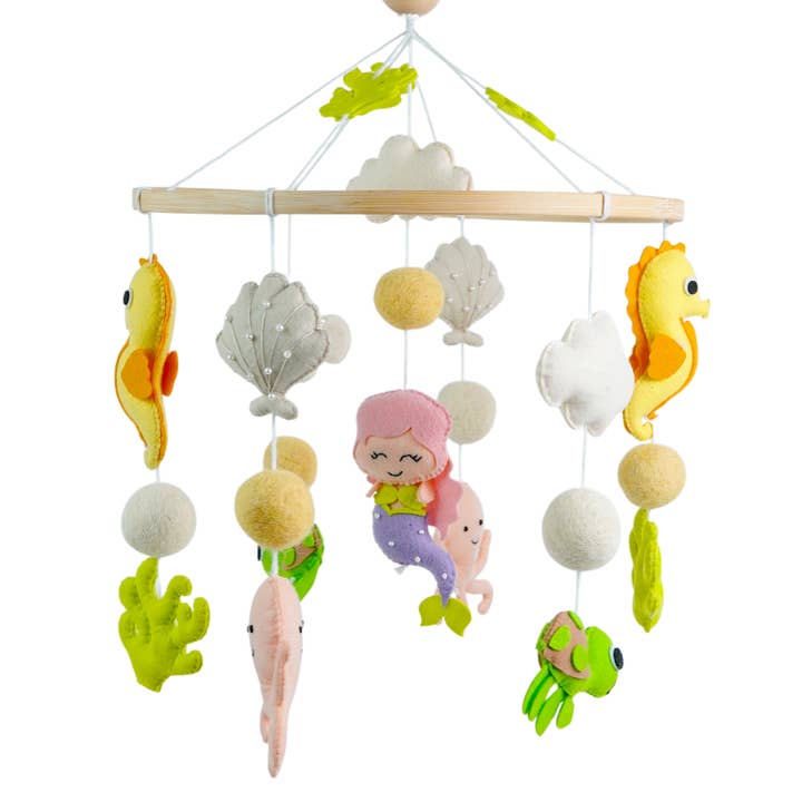 Mystical Ocean Friends – Handmade Cot / Crib Mobile for wholesale by Ash and Vi