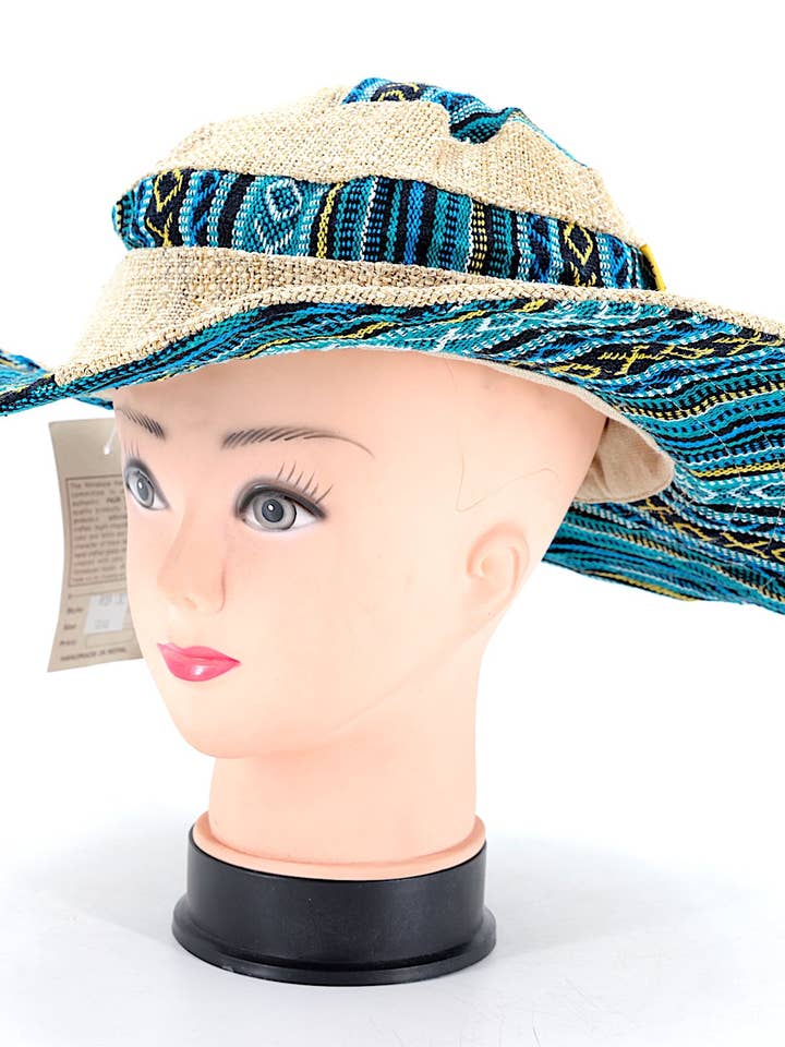 Hemp Hippie Handmade Gheri Mix Bohemian Hat for wholesale by Himalaya Handmade