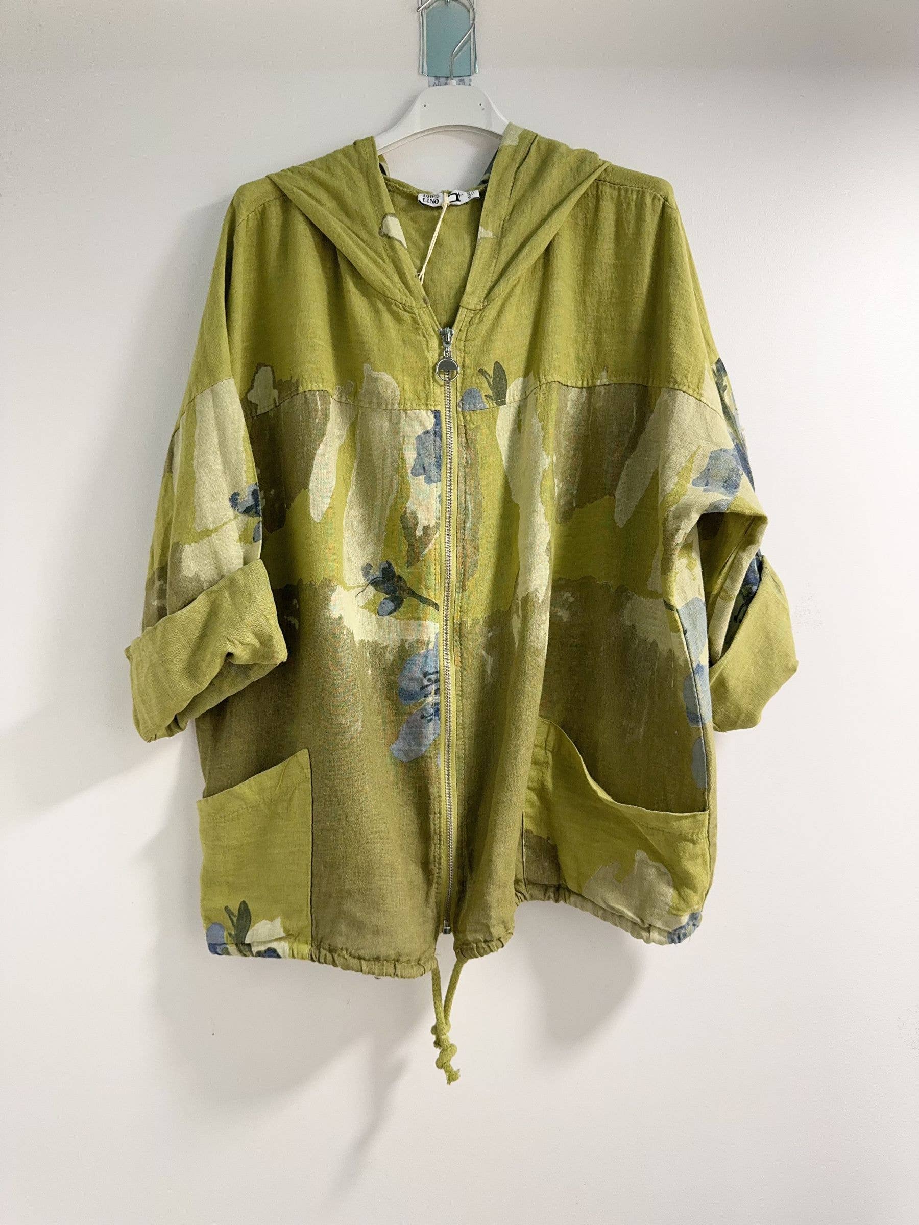 Happy look – wholesale Jacket – Women's – Zip-up jacket with hood in printed linen13