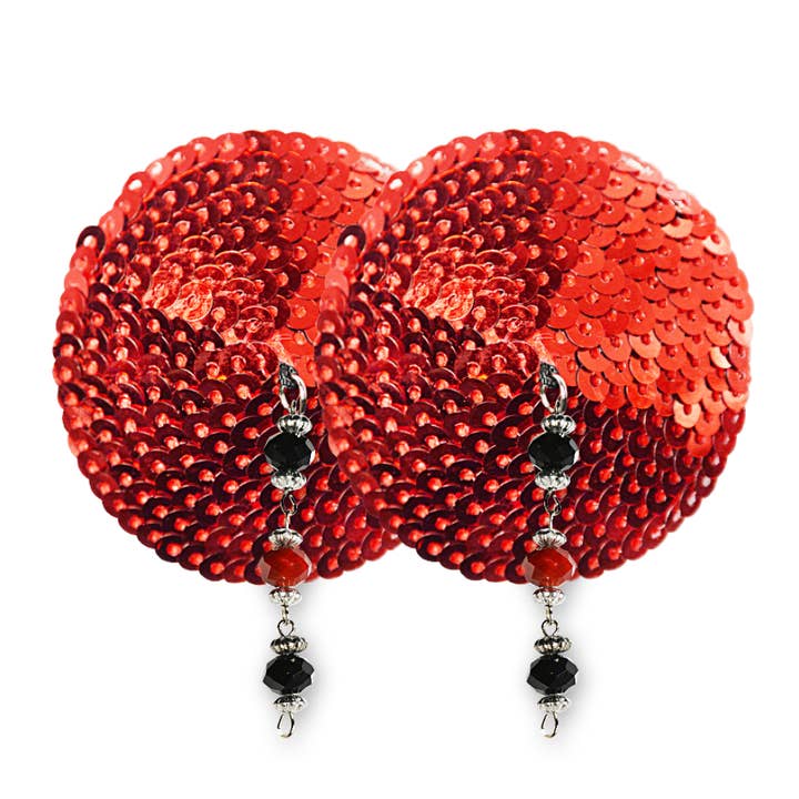 Nipple Covers Sequin Round Red - Beads for wholesale by Bijoux De Nip
