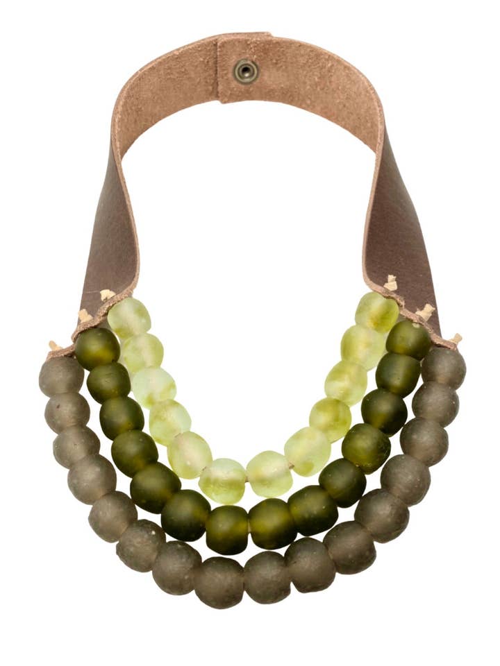 Krobo 3 fili • Verde per la vendita all'ingrosso da parte di Stephanie Leigh Jewelry