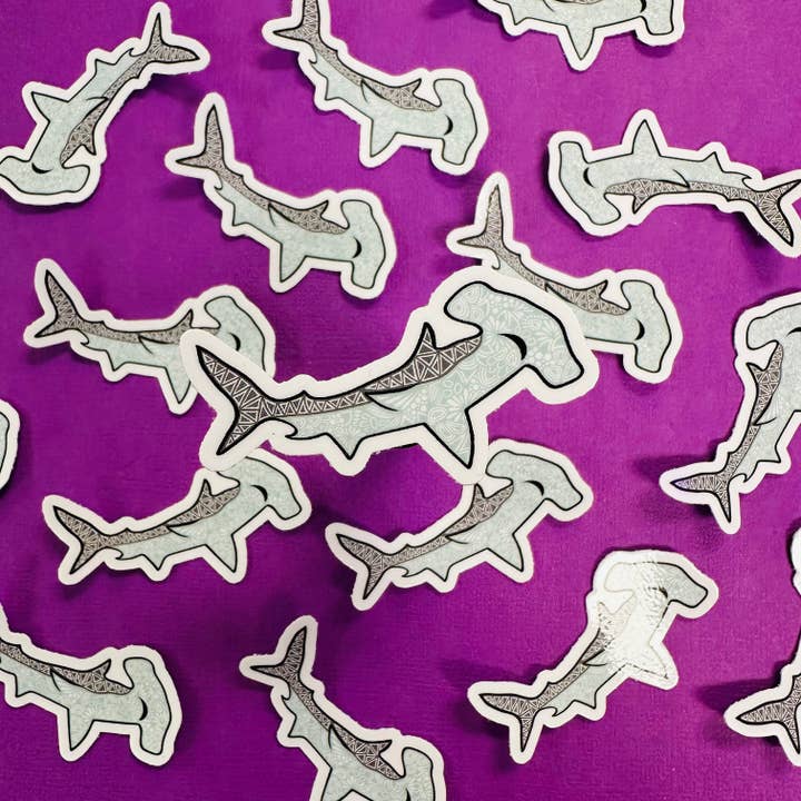 Mini Hammerhead Shark Sticker (WATERPROOF) for wholesale by Zenspire Designs