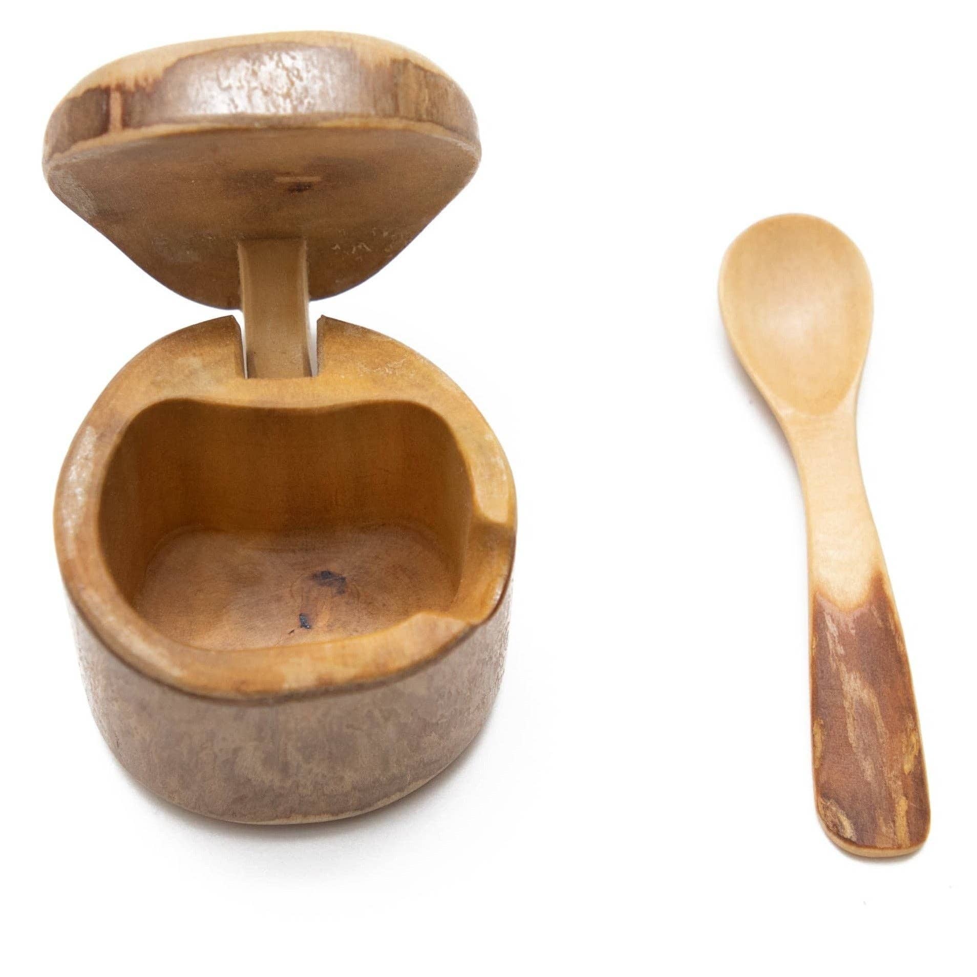 Upavim Crafts - Wholesale Salt Mill - Coffeewood Mini Salt Box and Spoon1