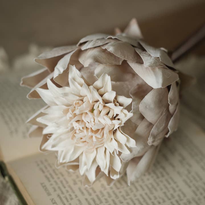 RAMA GRANDE DE ALCACHOFRA BEGE DE 22" por atacado de Ragon House