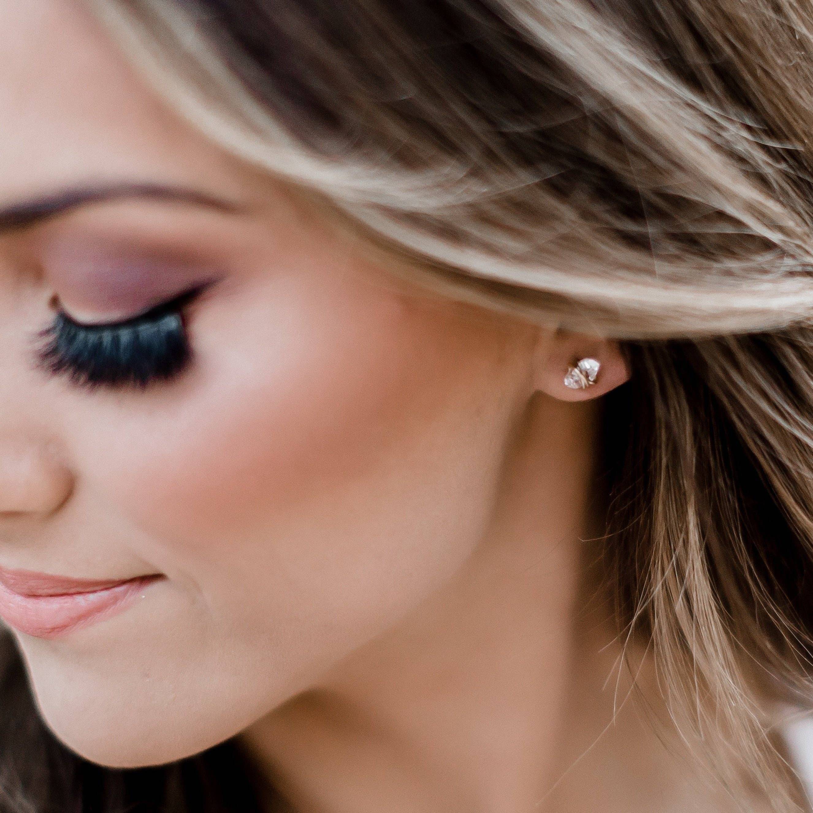 Barberry & Lace Handmade Jewelry - Vente Clous d'oreille - Boucles d'oreilles diamant Herkimer4