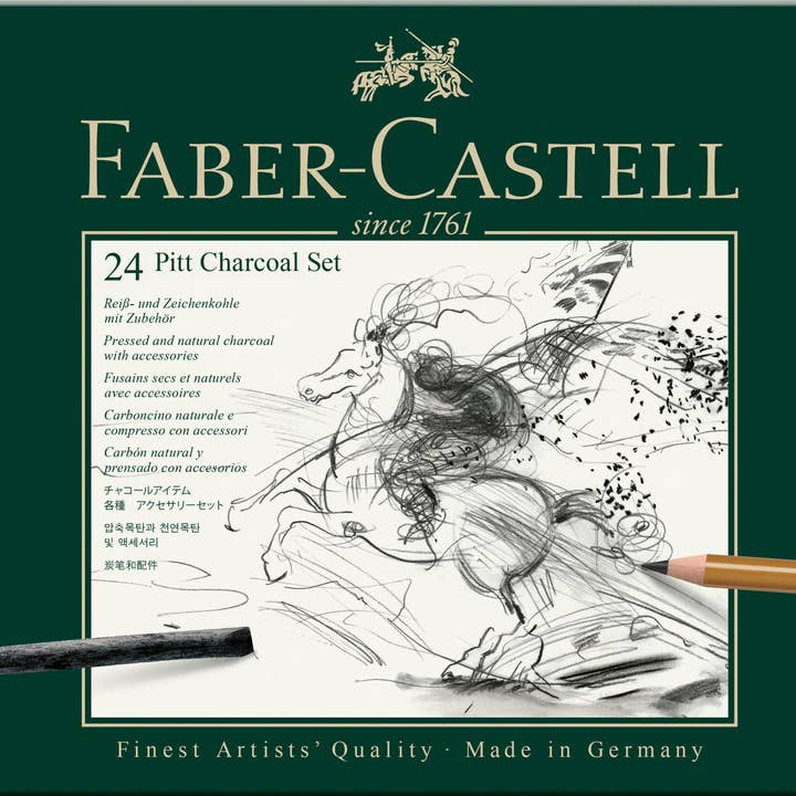 Ensemble de dessins au fusain Pitt Artist's, boîte de 24 pour la vente par Faber-Castell / Creativity for Kids
