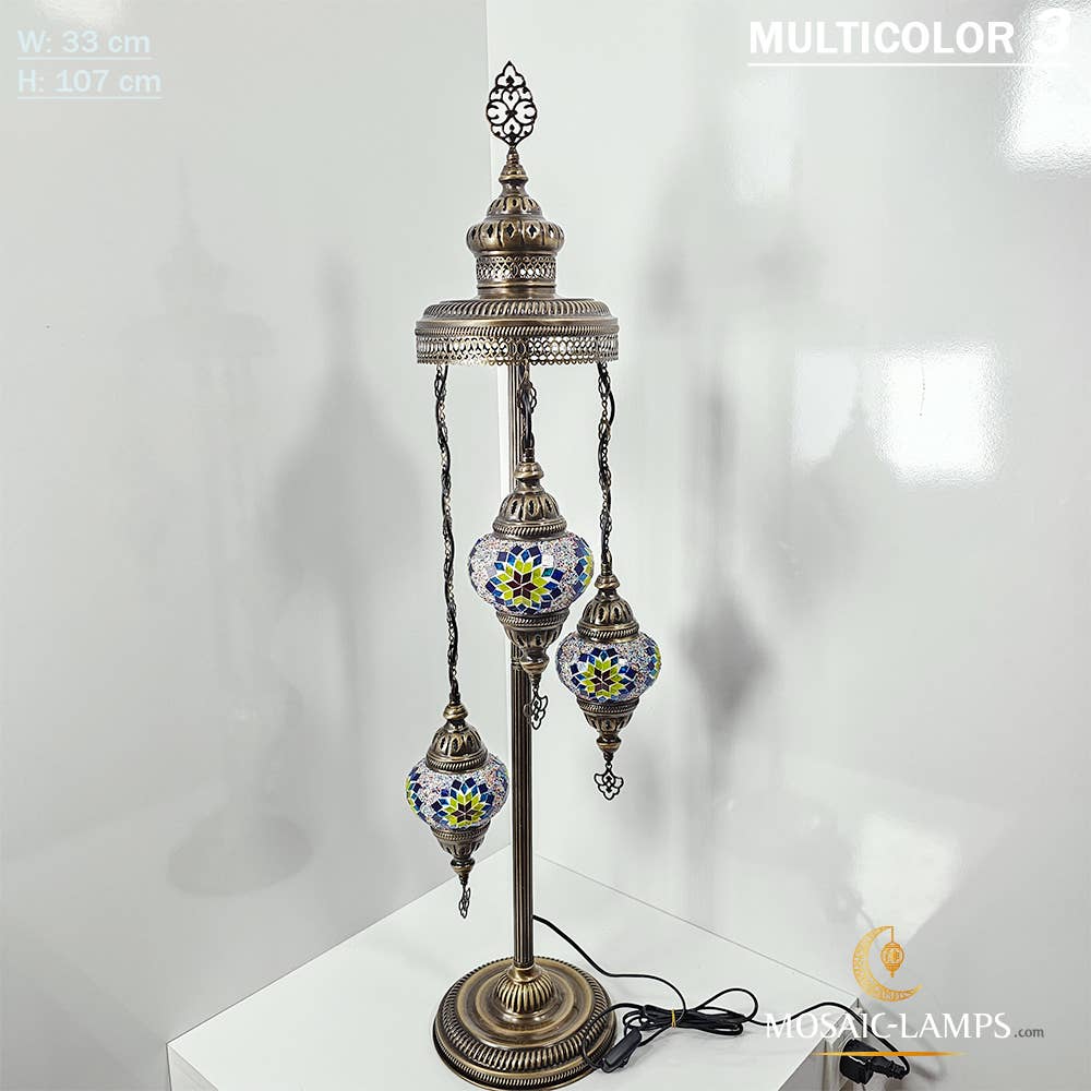 Mosaic Lamps - Wholesale Floor Lamp - 3 Globe Medium Ball Floor Lamps, Turkish Moroccan Ottoman15