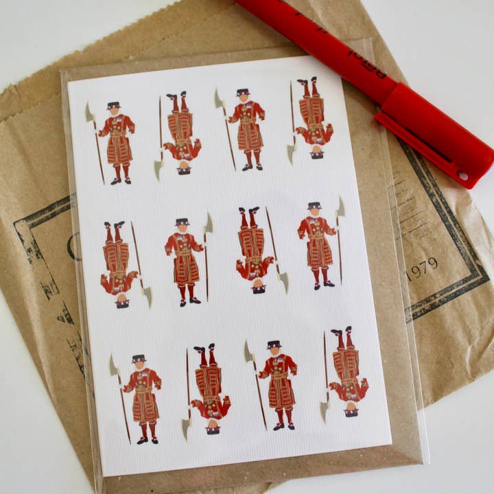 London England Beafeater Lykønskningskort med Kraft Konvolut for engroshandel hos Cambridge Purple