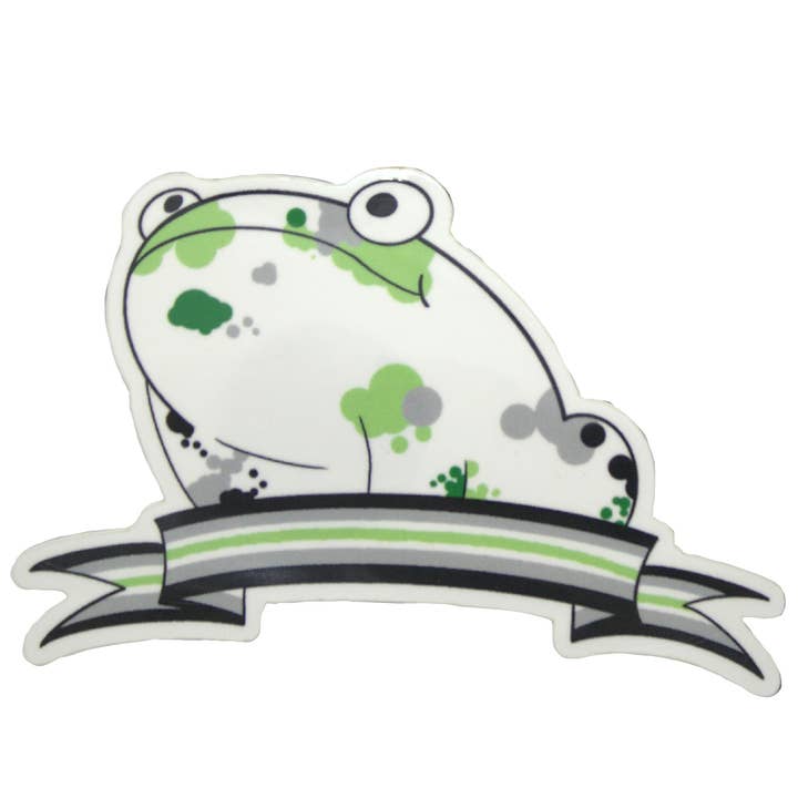 Autocollant Agender Pride Frog pour la vente par The Darks Art