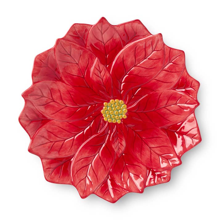 Plat poinsettia 3D Winter Blooms 33 cm pour la vente par Certified International