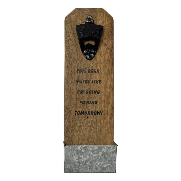 Wilco Home - Wholesale Bottle/wine opener - Mango Wood Wall-Mounted Bottle Cap Opener with Catch Box