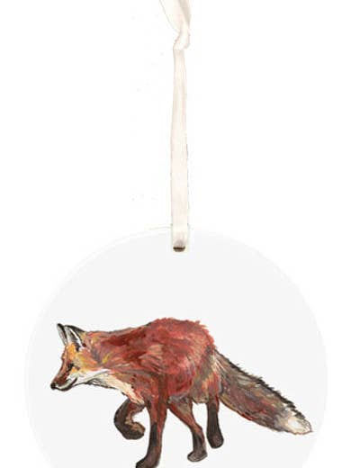Fox ornament 2, natur gave, julepynt for engroshandel hos Faith and Franklin